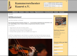 Screenshot der Homepage Kammerorchester Kaarst e.V.